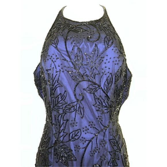 Sean Collection Dresses & Skirts - Women’s Vintage Blue Silk Beaded Gown Dress LARGE